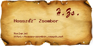 Hosszú Zsombor névjegykártya