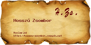 Hosszú Zsombor névjegykártya